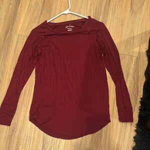 American Eagle Outfitters Maroon Long Sleeve Tee